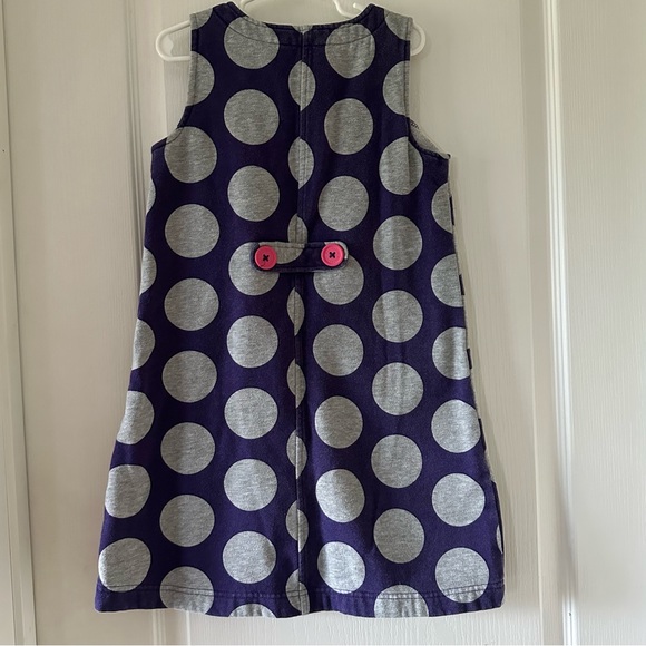 Mini Boden purple with gray dots jumper heart pockets pink buttons - Picture 2 of 8
